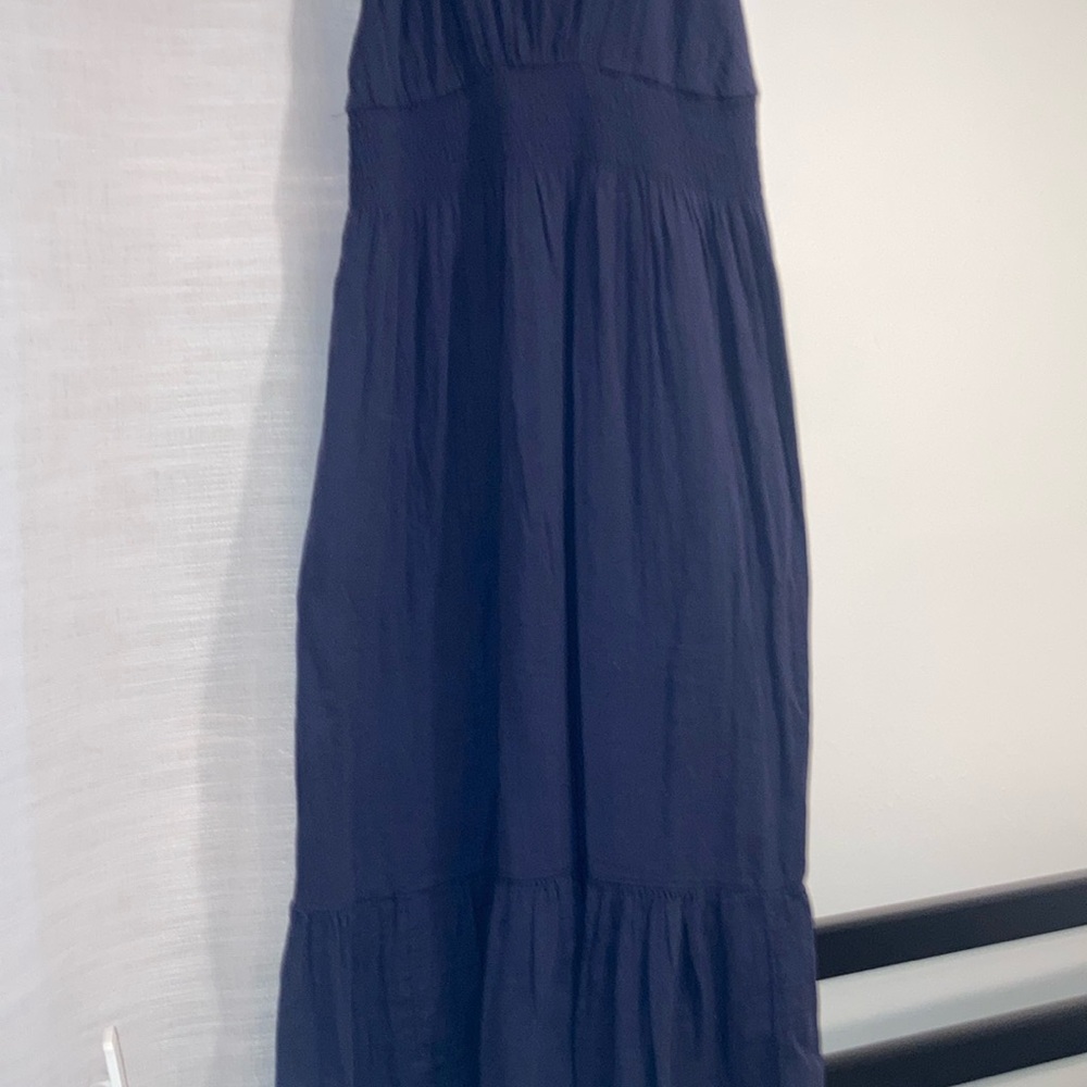 Cotton Tiered Navy Dress - Picture 4 of 9